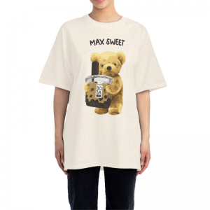 Áo Thun Nữ 100% Cotton In Hình Gấu Chữ MAX SWEET