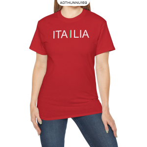 Áo Thun Nữ Màu Đỏ In Chữ ITALIA