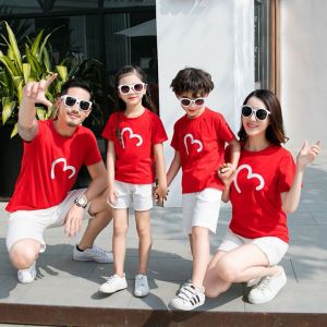 Áo Thun Gia Đình 4 Người In Hình Trái Tim