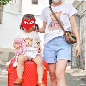 Áo Thun Gia Đình Mẹ Bé In Hình Gấu Búp Bê