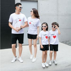 Áo Thun Gia Đình In PaPa MaMa Baby Hình Trái Tim