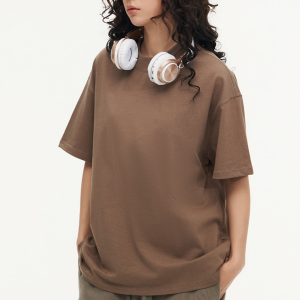 Áo Thun Nữ Cotton 250gsm Trơn Màu Cacao