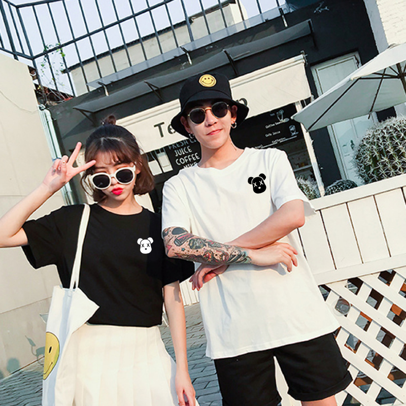 Áo Thun Đôi In Logo Hình Con Gấu